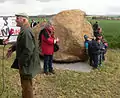 The farmer (left) who found the glacial erratic