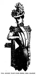 Sketch (1898) of a shirtwaist in batiste