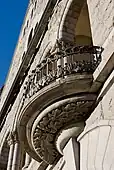 National romantic balcony of the Finnish National Theatre, Helsinki, Finland