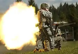 A US Army soldier firing the M136 AT4 (2007)