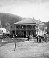 First Arrowhead Springs Hotel, opened in 1864 and burnt down in 1886