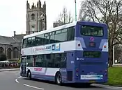 First Devon & Cornwall East Lancs Myllennium Lolyne bodied Dennis Trident 2 in Plymouth in March 2014