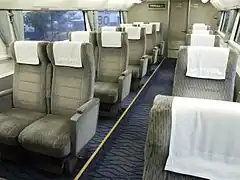Lower deck of bilevel car 3 with 2+1 standard-class seating