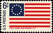 A 6¢ stamp with the Betsy Ross design was released in 1968 as part of the "Historic Flag" series.
