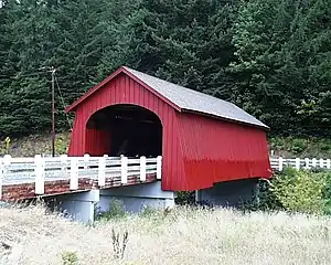 Fisher School Bridge crosses Five Rivers at Fisher