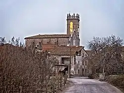 Flaçà old town with St. Cebrià church