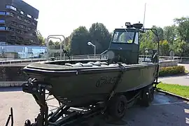 Austrian Armed Forces Watercat M9 Sturm- und Flachwasserboot in Melk, Austria (2017)