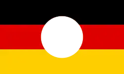 Flag of East Germany, with cut-out emblem.