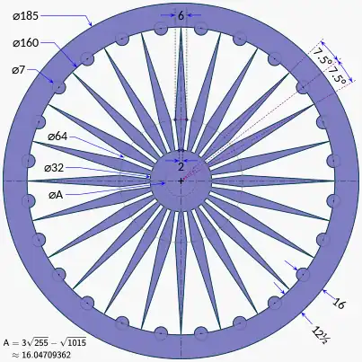 Ashoka Chakra (construction sheet)