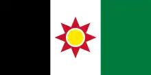 Flag of Iraq 1959–1963 with the star of Ishtar in the middle