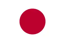 Centered deep red circle on a white rectangle