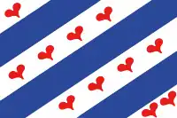 Flag of the Ommelanden, based on the flag of Friesland