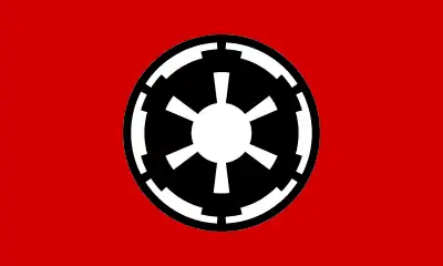 The flag and iconography of the Empire resembles those of the Nazi Party and Germany during its rule.