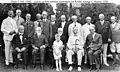 Fiske is standing fifth from left in this photo of retired flag officers taken at the 85th birthday party of Rear Admiral George C. Remey on 10 August 1926.