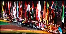 A view of the Participants' flag-bearers.