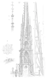 Drawing of the spire