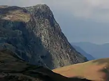 Honister Crag on the eastern side of Fleetwith Pike seen from Combe Gill
