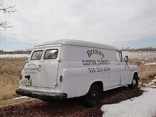 A 1955 Chevrolet 3800 panel truck