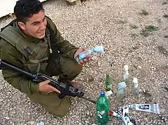 Palestinian Molotov cocktails confiscated by Israel Defense Forces, 2005