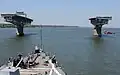 Opened bridge as seen from aboard a Navy ship