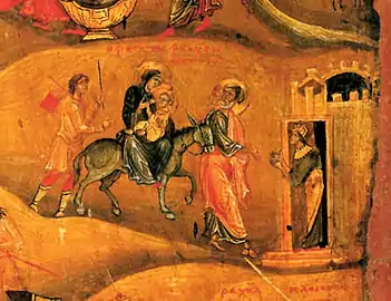 The Flight into Egypt.(Saint Catherine's Monastery, Mount Sinai)