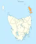 Map showing Flinders LGA in Tasmania