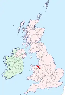 Flintshire shown within the United Kingdom