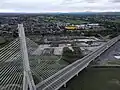 The bridge shown with Deeside Stadium