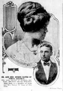Hayes and her newlywed husband in 1914.