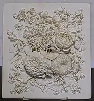 Floral plaque in biscuit porcelain, c. 1776