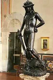 David; by Donatello; c. 1460s; bronze; height: 1.6 m; Bargello (Florence)