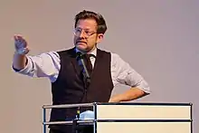 Florian Illies during a lecture in 2022