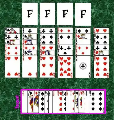 The initial layout in the game of Flower Garden