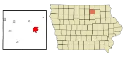 Location of Charles City, Iowa