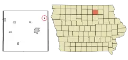 Location of Colwell, Iowa.