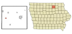 Location of Rockford, Iowa