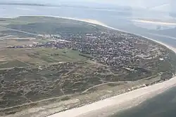 Aerial view of Langeoog from the north