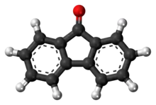 Ball-and-stick model of the fluorenone molecule