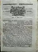 Issue 1 dated 29 March 1777.