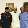 with Singer and songwriter Banky W and Tunde Demuren at the Governor's Office, Lagos