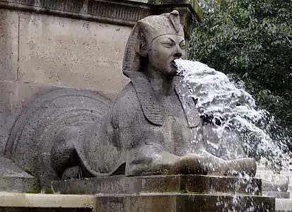 One of the Sphinxes of the Fontaine du Palmier, Paris