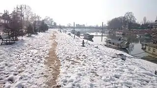 A view of Footbridge during winter.