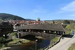 The covered wooden bridge of Forbach