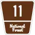 Federal Forest Highway 11 marker
