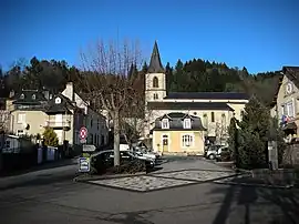 The church and square in Forgès
