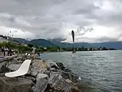 Fork of Vevey, a monument on Geneva Lake by Alimentarium