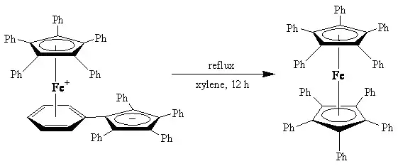 Formation of decaphenylferrocene from its linkage isomer