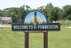Sign leading into Forreston