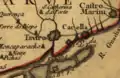 The fort marked in an 18th-century map.