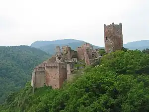 Castle St Ulrich is the best preserved of the Romanesque castles of Alsace.